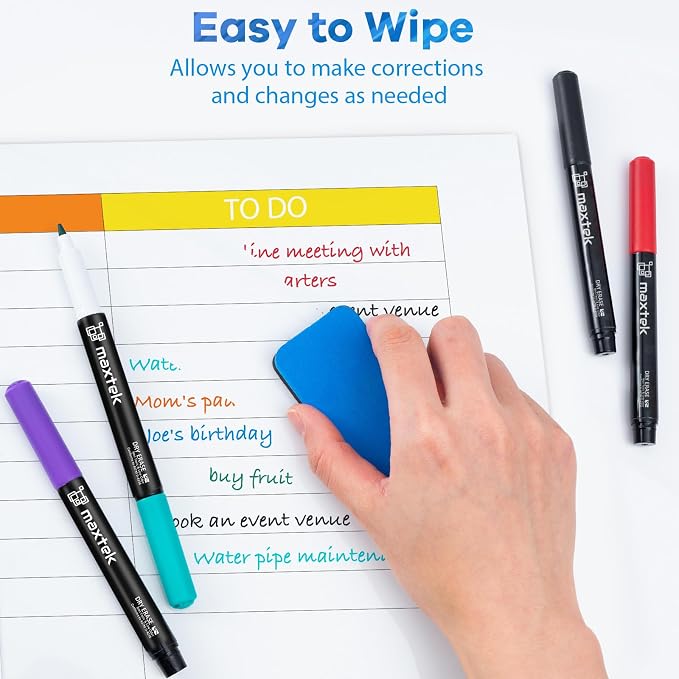 maxtek Dry Erase Markers Ultra Fine Tip, Low Oror, Extra Fine Point Dry Erase - Image 5