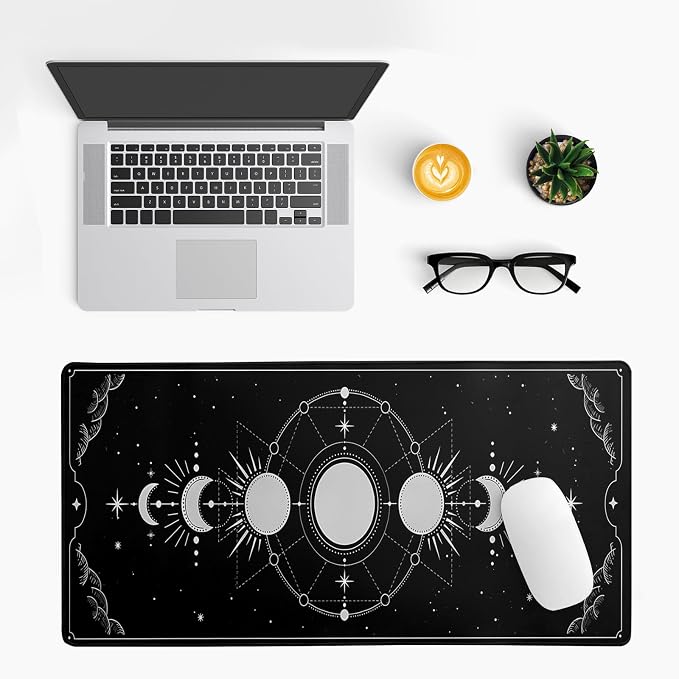 Sun Moon Gaming Mouse Pad Black Large Mouse Pad - Image 3