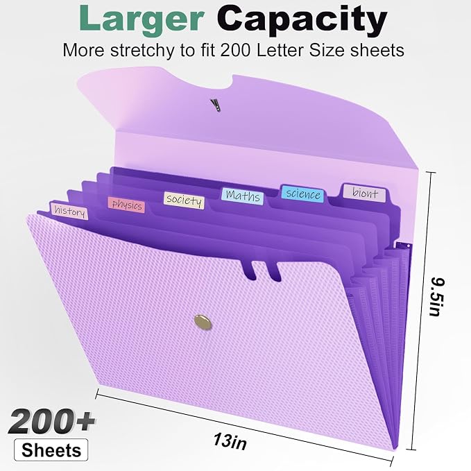 Sooez 7 Pocket Expanding File Folder, Premium Accordion Organizer - Image 3