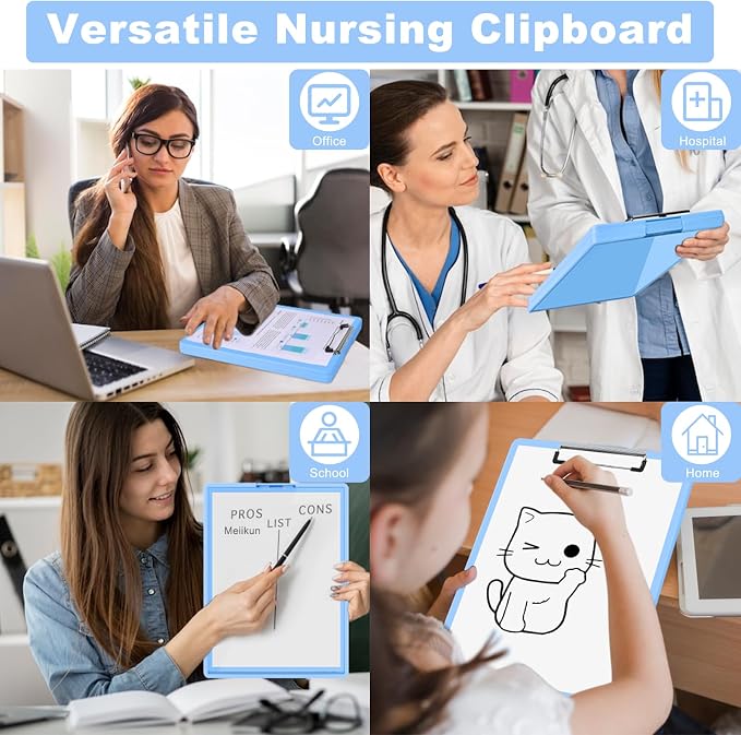 Meiikun Clipboard with Storage, Plastic Clip Boards 8.5x11 Folder with Clear - Image 7