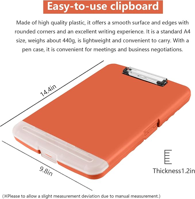 SFLHHDM Plastic Clipboard with Storage, High Capacity Clip Boards 8.5x11 with - Image 4