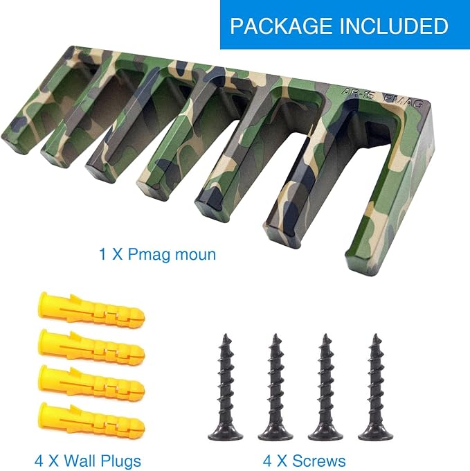 Solid ABS 6X Standard PMAG Wall Mount, Mag Holder, Home Magazine Storage Rack - Image 6