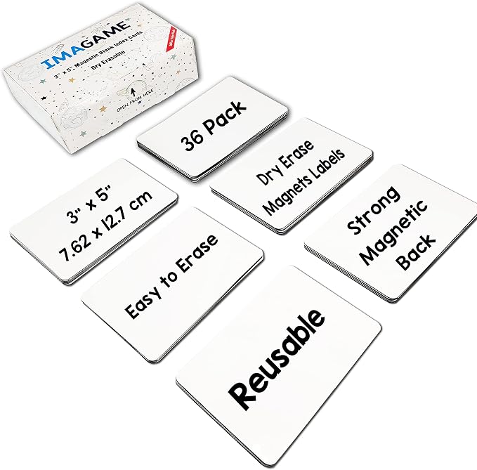 IMAGAME Dry Erase Magnets, Blank Magnetic Dry Erase Labels, Erasable Magnets - Image 5