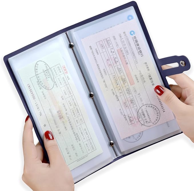 Leather Receipt Organizer, Portable Receipt Holder by Romozi