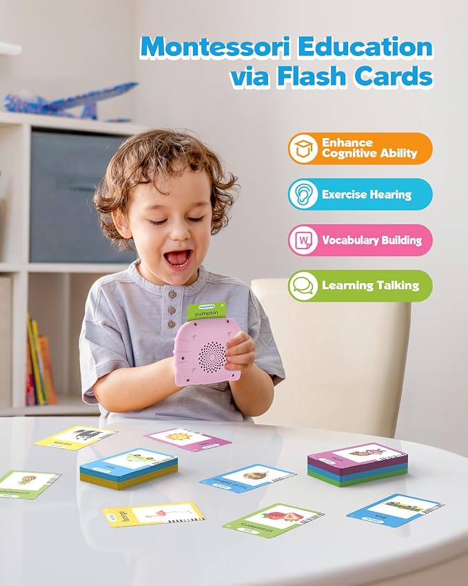 Airbition Talking Flash Cards for Toddlers 1 2 3 4 Year Olds, Montessori - Image 3