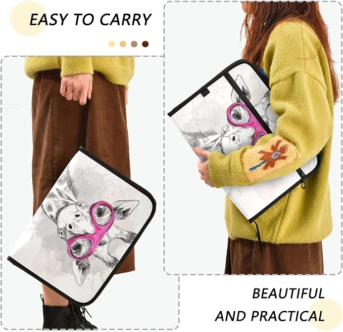 Giraffe with Goggles Accordion File Organizer Expanding Document Folder with 13 - Image 4
