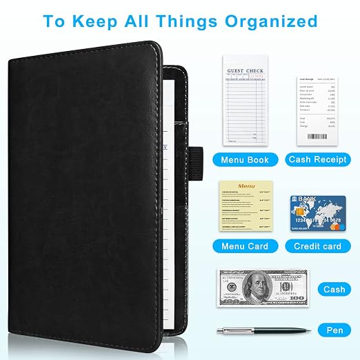 ACdream Server Books for Waitress, Guest Book Note Pad, Cute Pocket Leather - Image 4