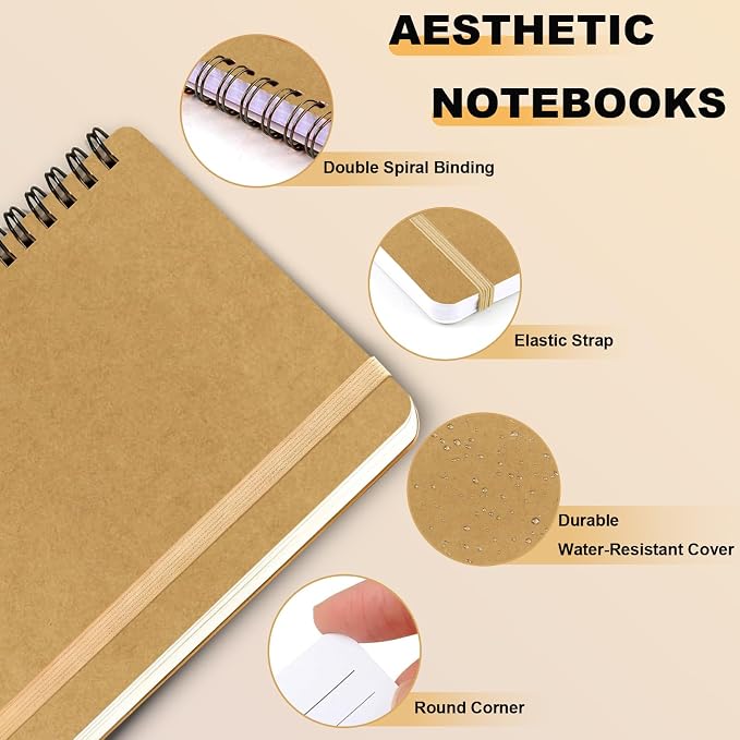 4 PCS Spiral Notebook, Spiral Journal Notebook, Notebooks - Image 3