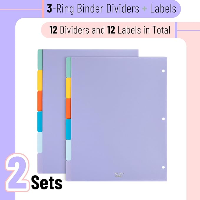 Mr. Pen- Dividers for 3 Ring Binder, 2 Sets, 6 Pack/Set, Binder Dividers - Image 2