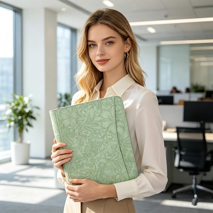 Leathario Portfolio Binder, Includes 10 Sheet Protectors and 3 Notepads - Image 8