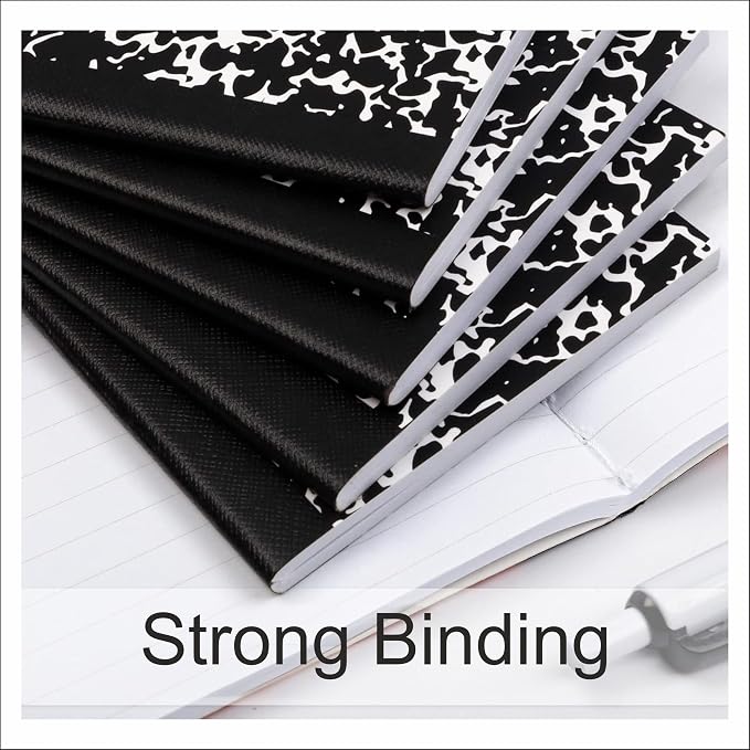 Composition Book – 100 Sheets, Wide Ruled, 9.75 x 7.5 inch – Durable Flex Cover - Image 8