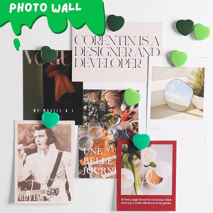 30PCS Heavy Duty Fridge Magnets - Small Cute Refrigerator Magnets for Whiteboard, Lockers & Kitchen, Cute Strong Magnets - Mini Decorative Magnet for Home, School, Office, Crafts,Locker (Green)-DeskLoop Office