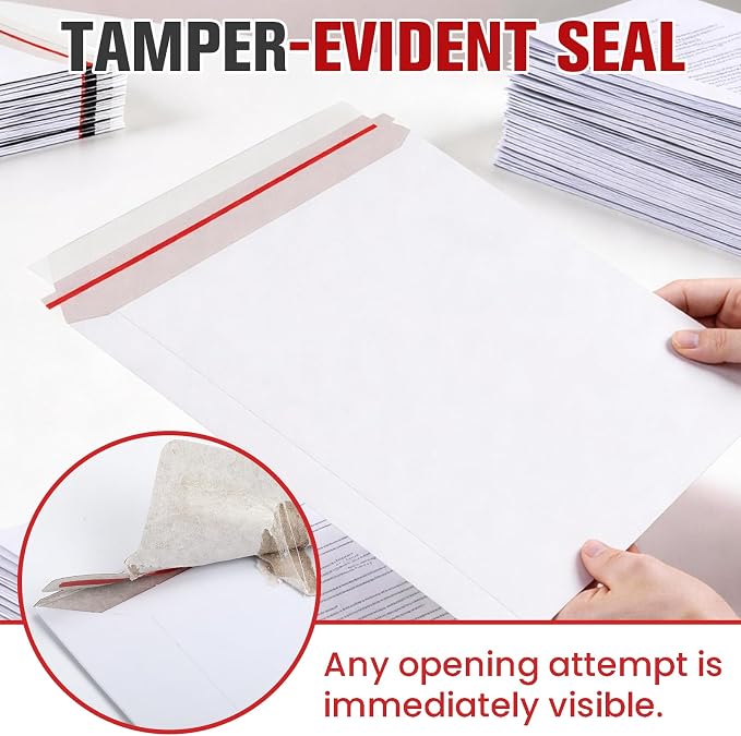 50 Pack 9X12 Inch Rigid Stay Flat Mailers, Self Seal Lightweight Cardboard - Image 3