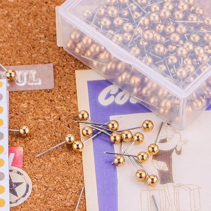 Push Pins Map Tacks 1/8-Inch Retro Metallic Color Beads Head Marking Push Pins - Image 5
