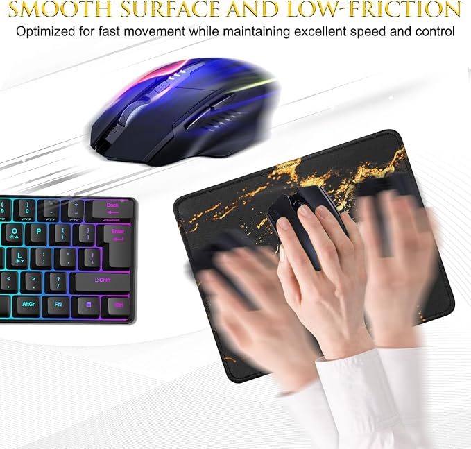 JIKIOU 3 Pack Mouse Pad with Stitched Edge, Portable Size-10.2x8.3in Gilding | - Image 4