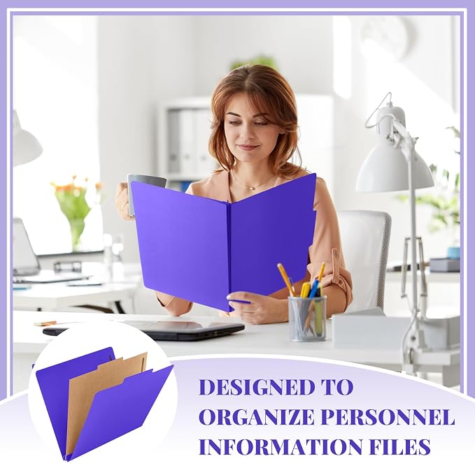 Skyygemm 12 Pcs Classification Folders 3 Pocket Dividers Letter Size Employee - Image 5