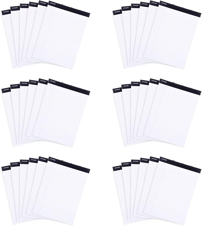 Mintra Office Legal Pads, ((xBasic, 8.5in x 11in, Narrow (White), 36pk (6-6pks))-DeskLoop Office