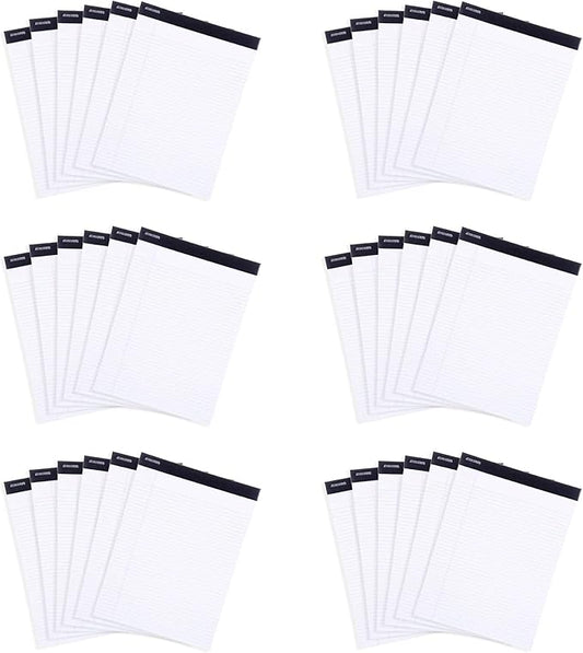 Mintra Office Legal Pads, ((xBasic, 8.5in x 11in, Narrow (White), 36pk (6-6pks))-DeskLoop Office
