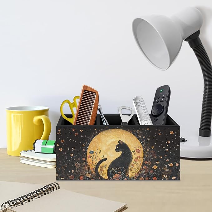 Witchy Black Cat Pen Holder for Home Office Desk, Cat Lover Gifts, Witchy - Image 5