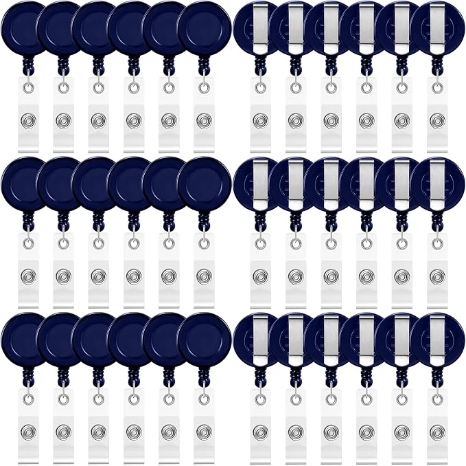 Zonon 100 Pcs Retractable Badge Reel Clips ID Card Holder Reel by Zonon