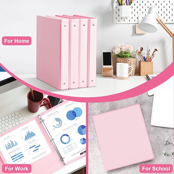 SUIN 1-inch 3 Ring Binder with 2 Interior Pockets, and School Use, 6 Pack - Image 6