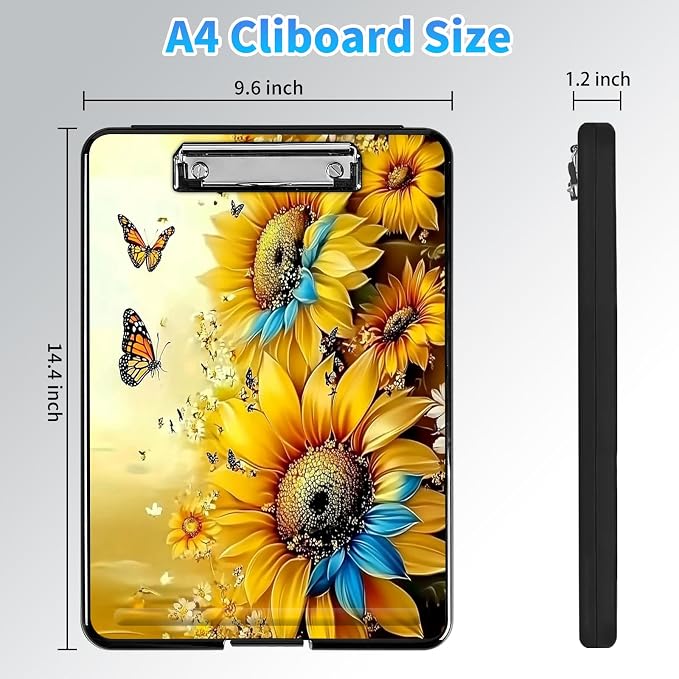 Clipboard with Storage, A4 High Capacity Clip Boards 14.4 x 9.6, Heavy Duty - Image 2