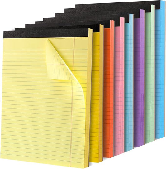 Thboxes 8 Pack Colored Legal Pads, Totally 400 Sheets Legal Pads 8 x 11.5inch by Thboxes