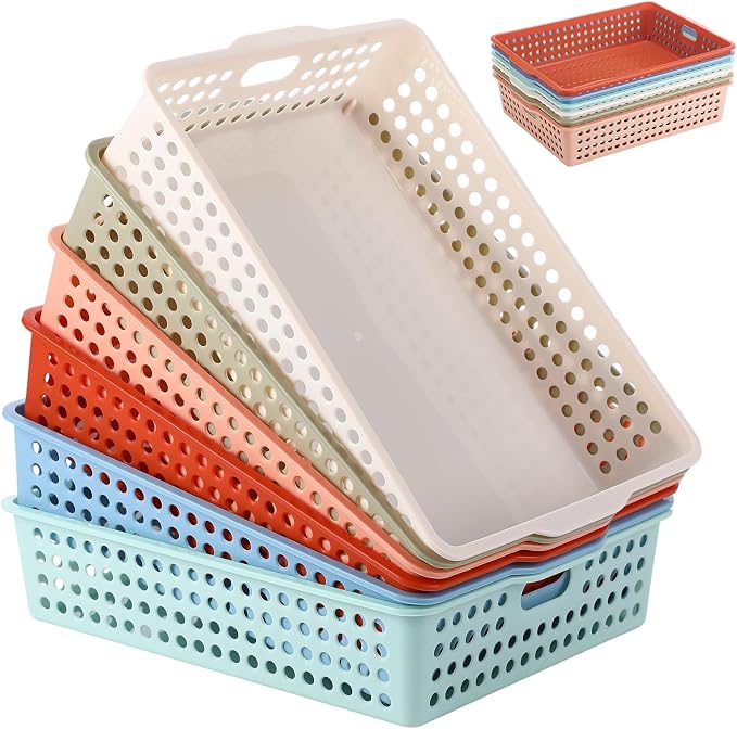 6 Pcs Thick Durable Turn in Trays Classroom by Acostop