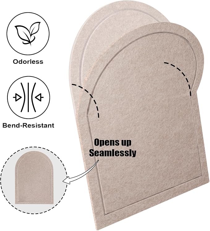 Arched Felt Bulletin Board, Sized 24" x 18" Cork Board Alternative Grooved Edge - Image 9