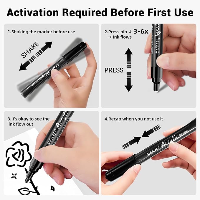 SFAIH Acrylic Black Paint Pens - Image 7