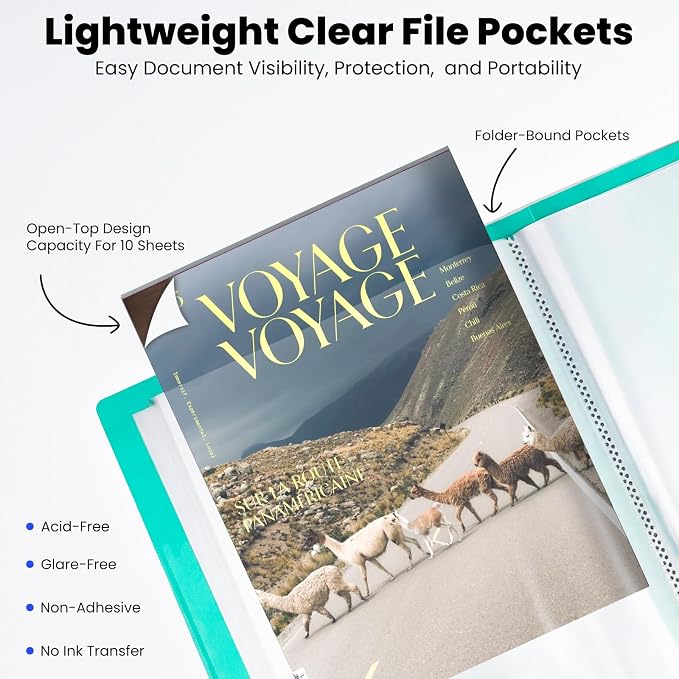 STAGEEK 60-Pocket Portfolio Binder Display 120 Pages, 8.5x11 Binder - Image 4