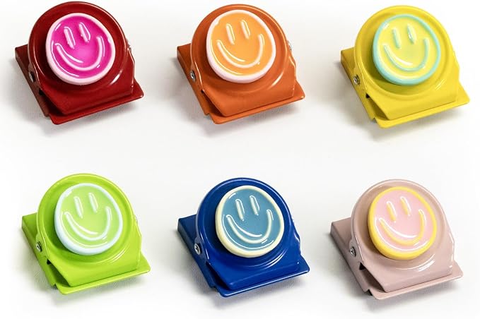 Happy Face Magnetic Clips, Magnet Clips by Eunoir