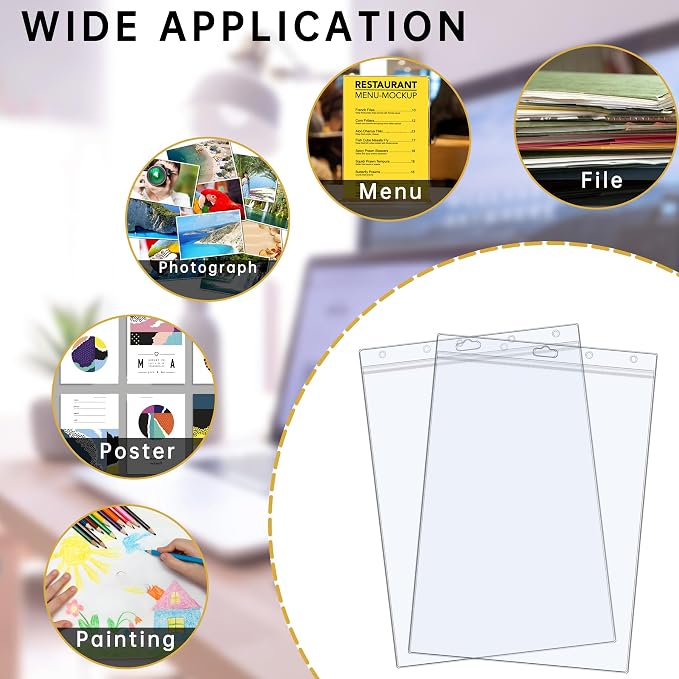 AKONEGE 12PCS Hard Sheet Protectors 8.5 x 11 Waterproof Resealable Zip Paper - Image 7