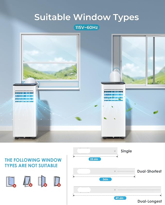 EUHOMY 10,000 BTU Portable Air Conditioners Unit Up to 450 Sq.Ft, 3-in-1 Portable Air Conditioner, Portable AC Unit with Cool, Fan, Dehumidifier, Sleep Mode, 24H Timer, RVs, Office, Apartments, White-DeskLoop Office