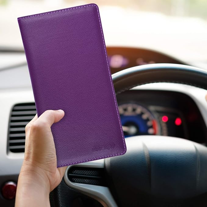 Wisdompro Car Document Holder Organiser, PU Leather Vehicle Insurance and - Image 7
