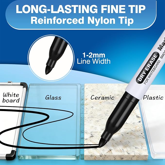 SFAIH Fine Tip Dry Erase Markers, 100 Pack | Bulk Pack - Image 3