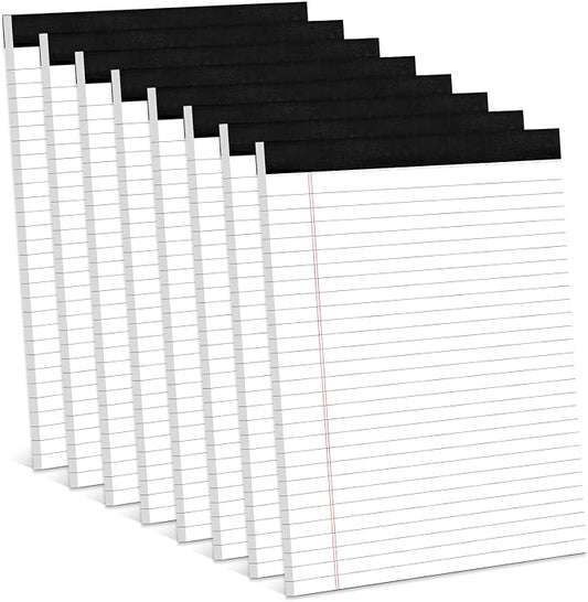 8 Pack White Legal Pads 8.5 x 11 Wide Ruled Note Pads 8.5 x 11" Legal Ruled by Aidunmis