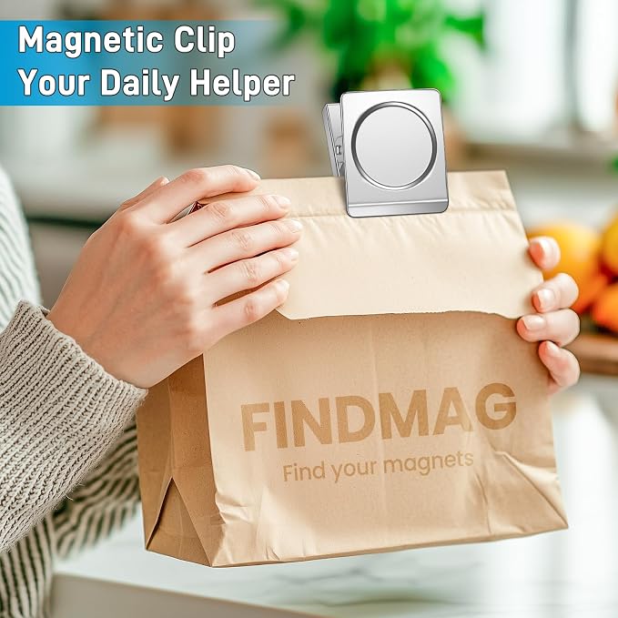 FINDMAG 8 Pack Clip Magnets Extra Large Magnetic Clips, Fridge Magnet Clips - Image 5