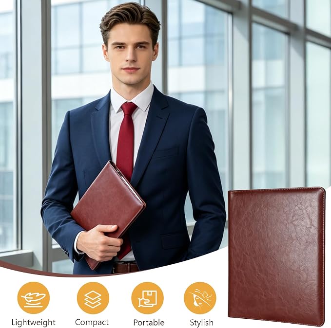 Padfolio Portfolio Binder, Faux Leather Folder, Resume Interview Legal Document - Image 4