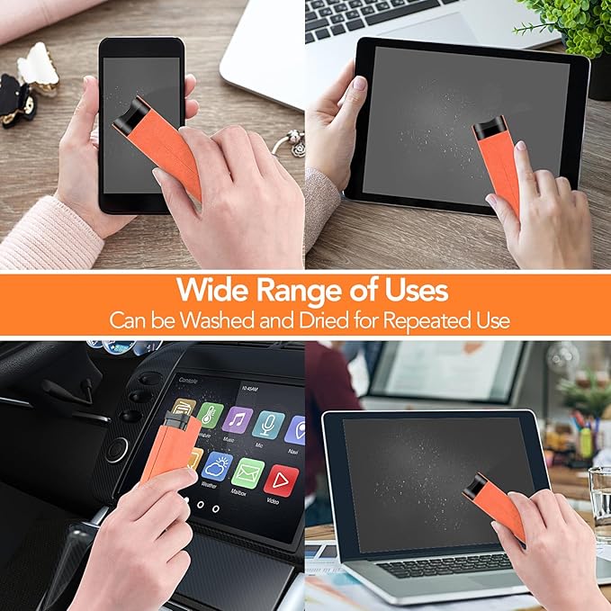 2 Pcs Fingerprint Proof Screen Cleaner Safe for All Phones Glasses Tablet Laptop TV Watch Screens (Rouge Hermes)-DeskLoop Office