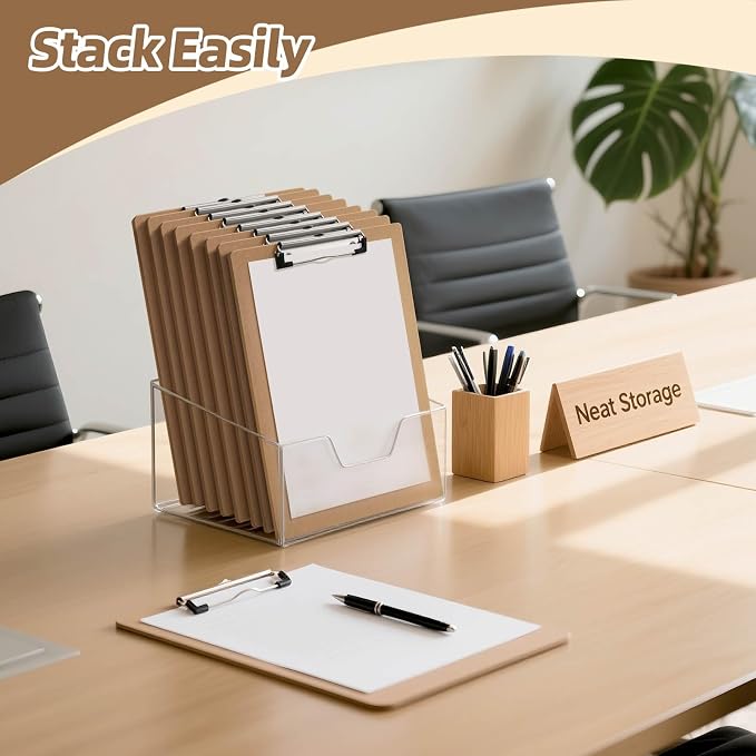 HappyHapi 24 Pack Clipboard 8.5 x 11 Letter Size Clip Boards Bulk, A4 Wooden - Image 3