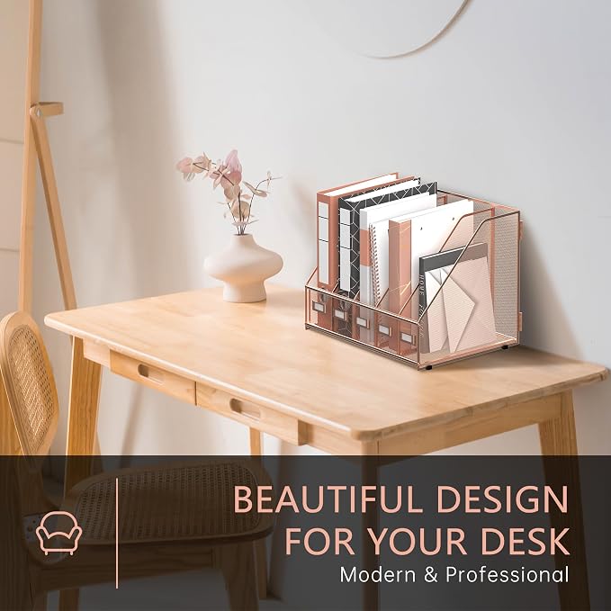 DALTACK Desk Organizers Metal Magazine File Holder - Image 4