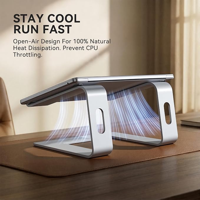 SOUNDANCE Laptop Stand, Aluminum Computer Riser, Ergonomic Laptops Elevator - Image 3