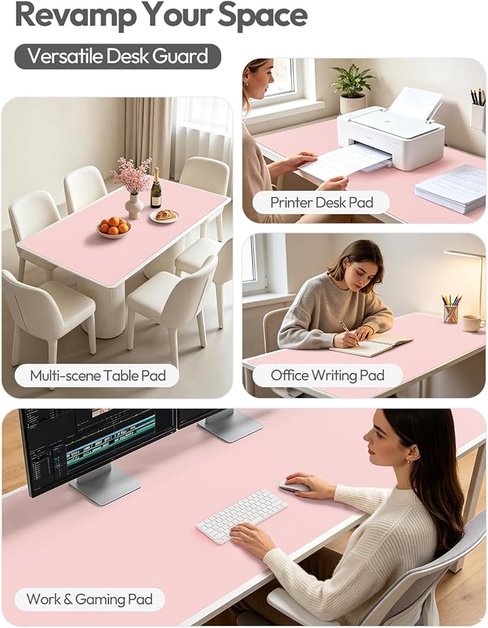 YSAGi Leather Desk Pad Protector, Office Desk Mat, Large Mouse Pad, Non-Slip PU - Image 7