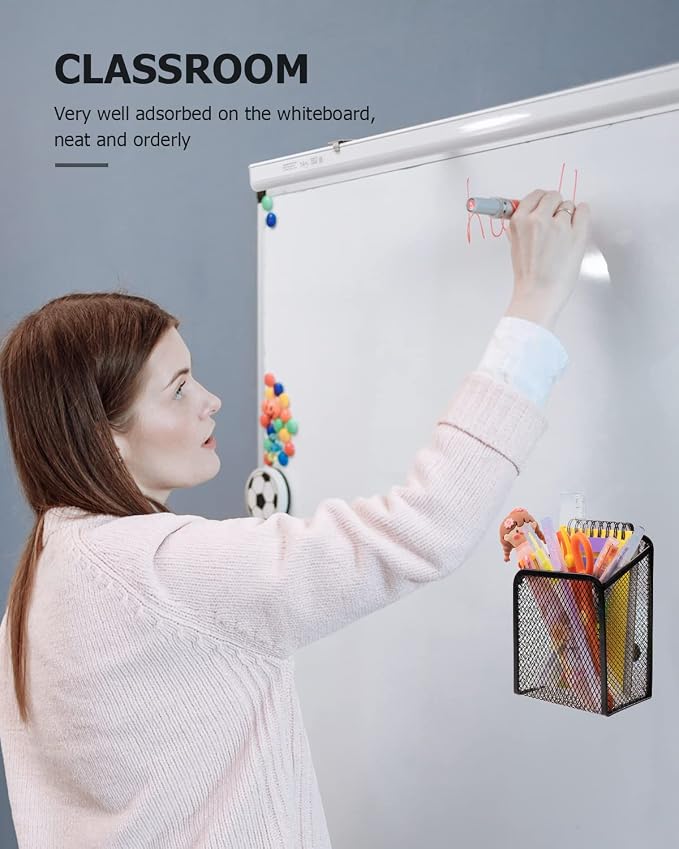 QYH Large Magnetic Pen Holder 2 Pack Magnetic Basket 8 Strong Magnet Pencil - Image 7