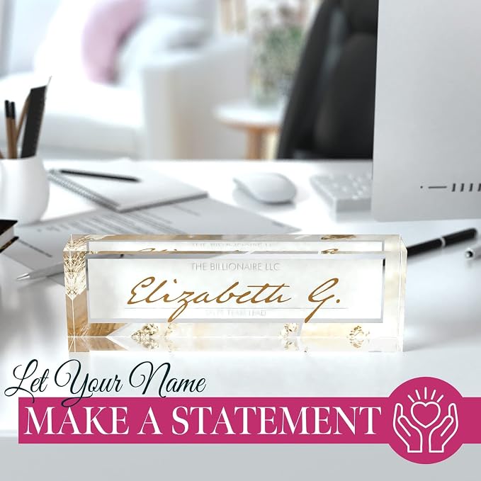 Desk Name Plate Personalized, Custom Name Plates 2½/x8 Inches, Thick - Image 4