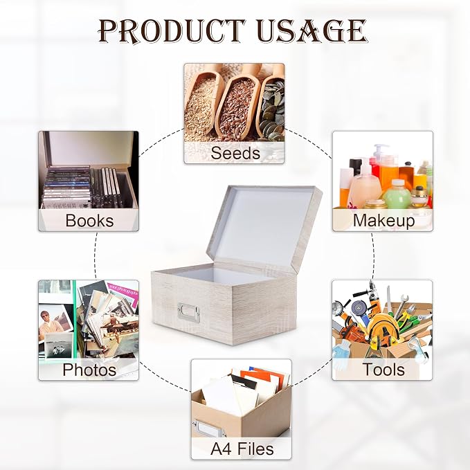 Briful Photo Boxes with Lids - 4 in 1 Set Waterproof Storage Boxes with Handles - Image 6