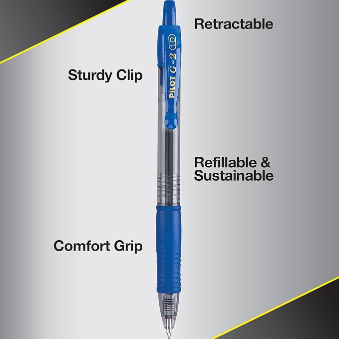 Pilot G2 Premium Gel Roller Pen, Retractable and Refillable, Bold Point 1 mm - Image 3