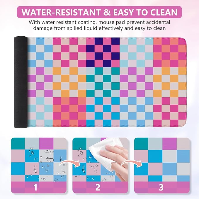 iCasso Desk Matt for Desktop, Cute Desk Pad Mat, XXL Large Mouse Pad, Anti-Slip - Image 4