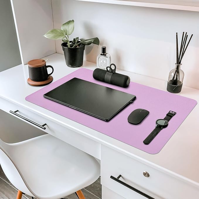 Non-Slip Desk Pad Mat, Leather Purple Desk Mat - Image 7